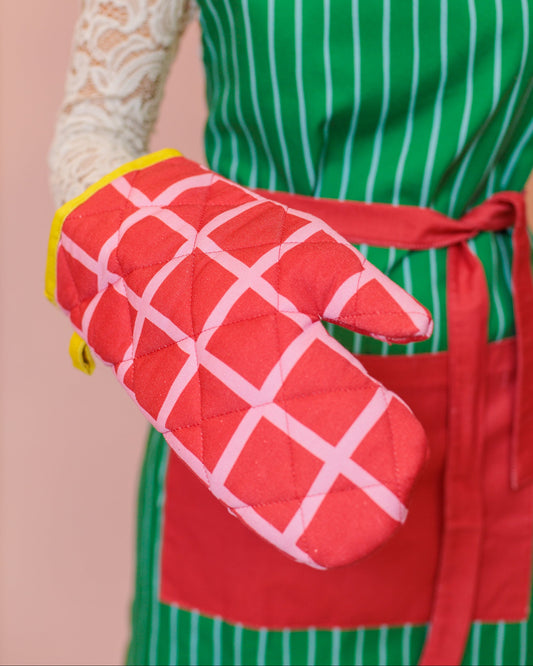 Luva térmica vermelho quadriculado