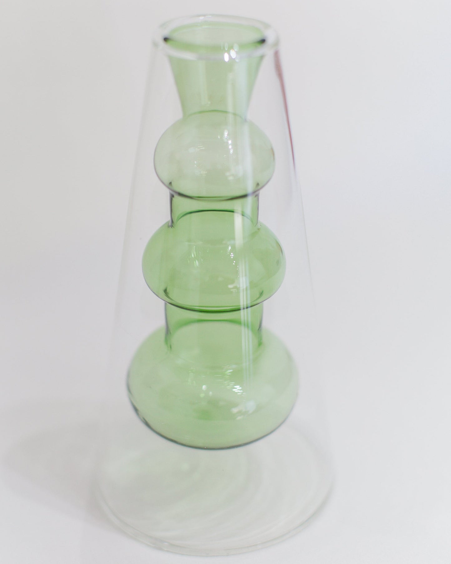 Vaso Drop Verde em Vidro Parede Dupla