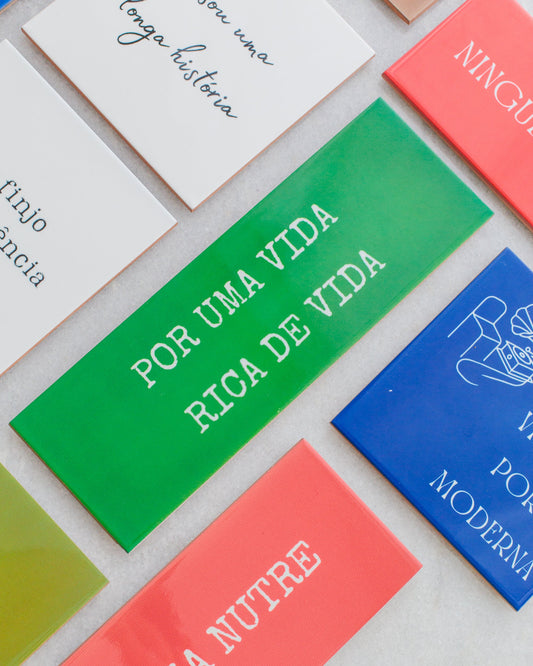 Azulejo decorativo 'por uma vida rica'
