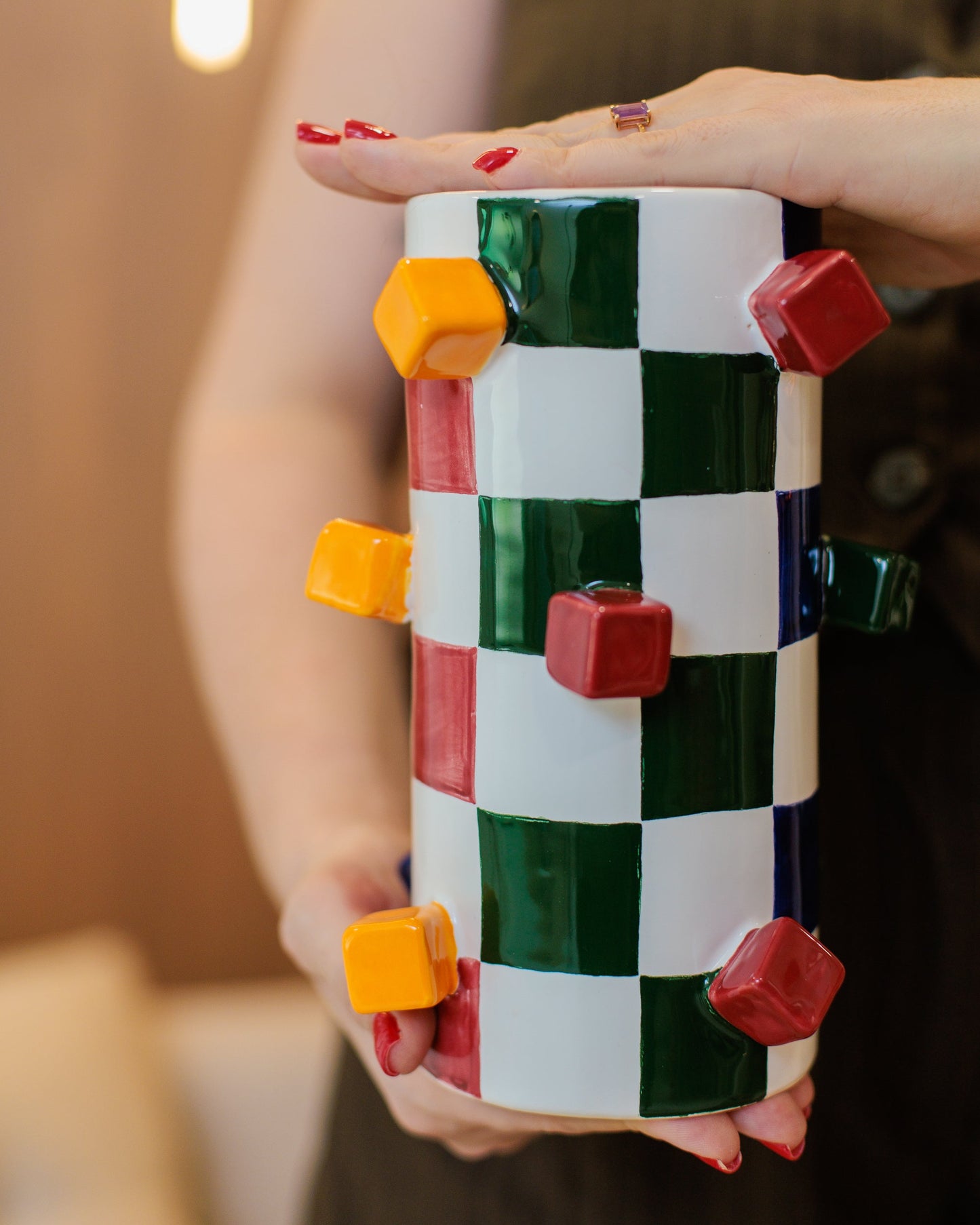 Vaso Geo Color em Cerâmica