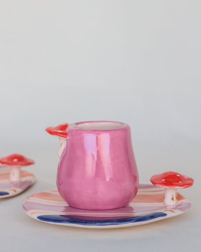 Conjunto Canequinha Mushroom (xícara e pires)