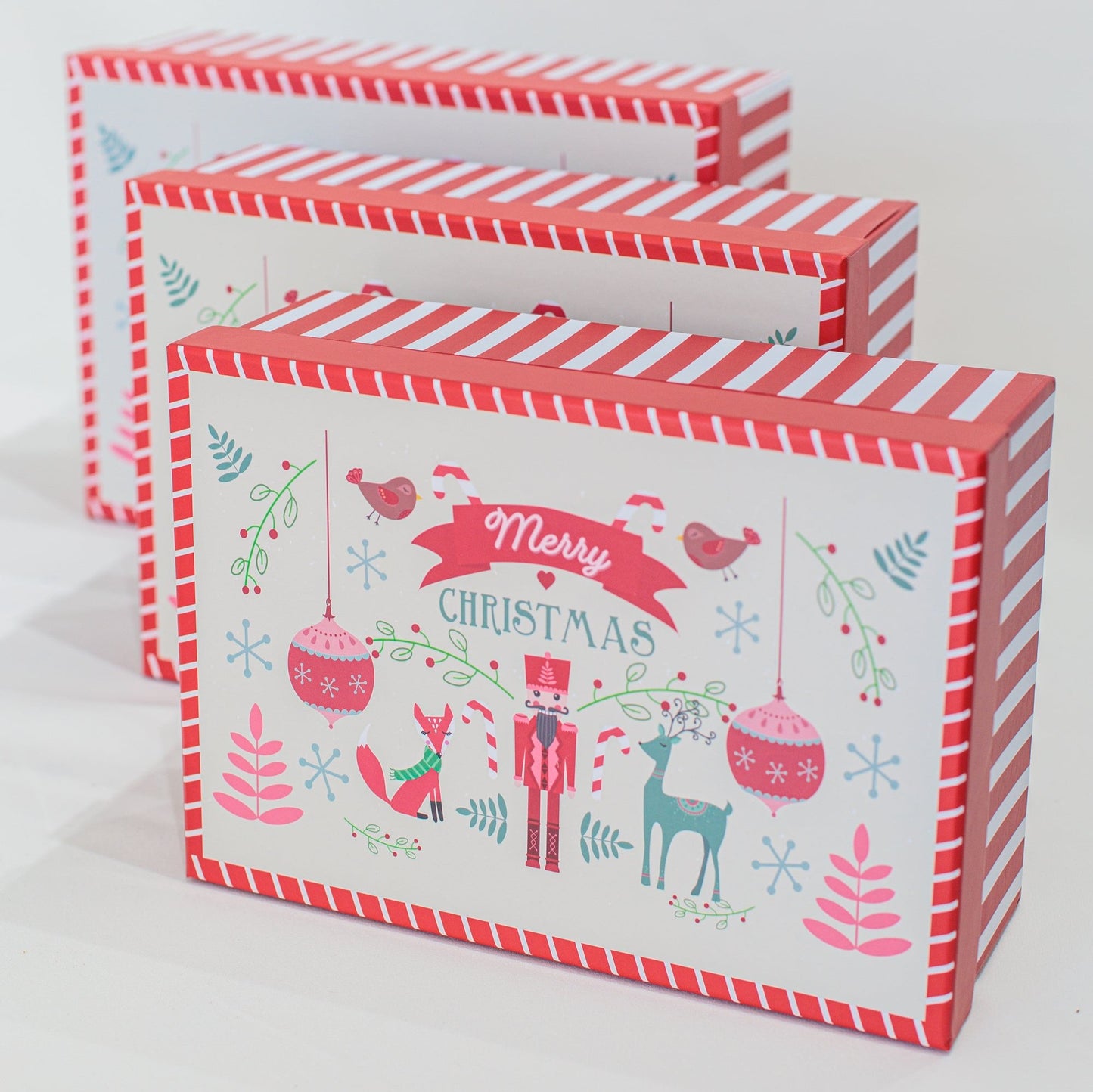 Conjunto Caixa de Papel Quebra Nozes - Caixa Decorativa de Natal
