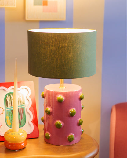 Abajur Bolas Rosa e Verde P