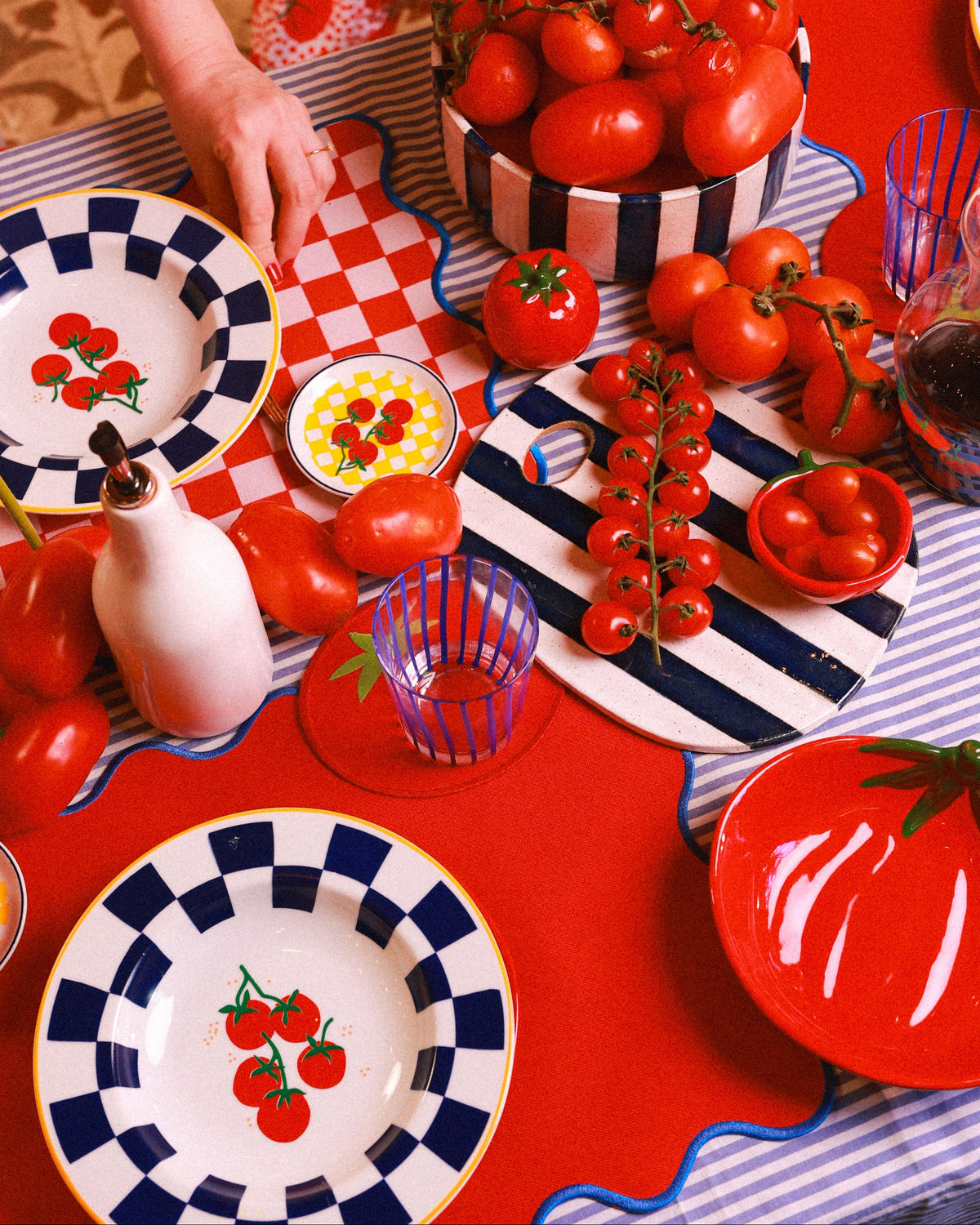 Lugar Americano Checker Tomato