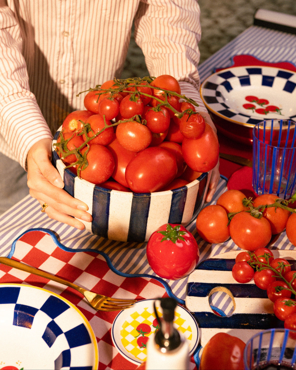 Lugar Americano Checker Tomato