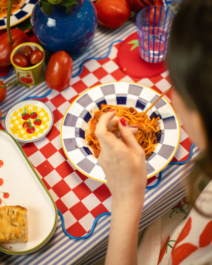 Lugar Americano Checker Tomato