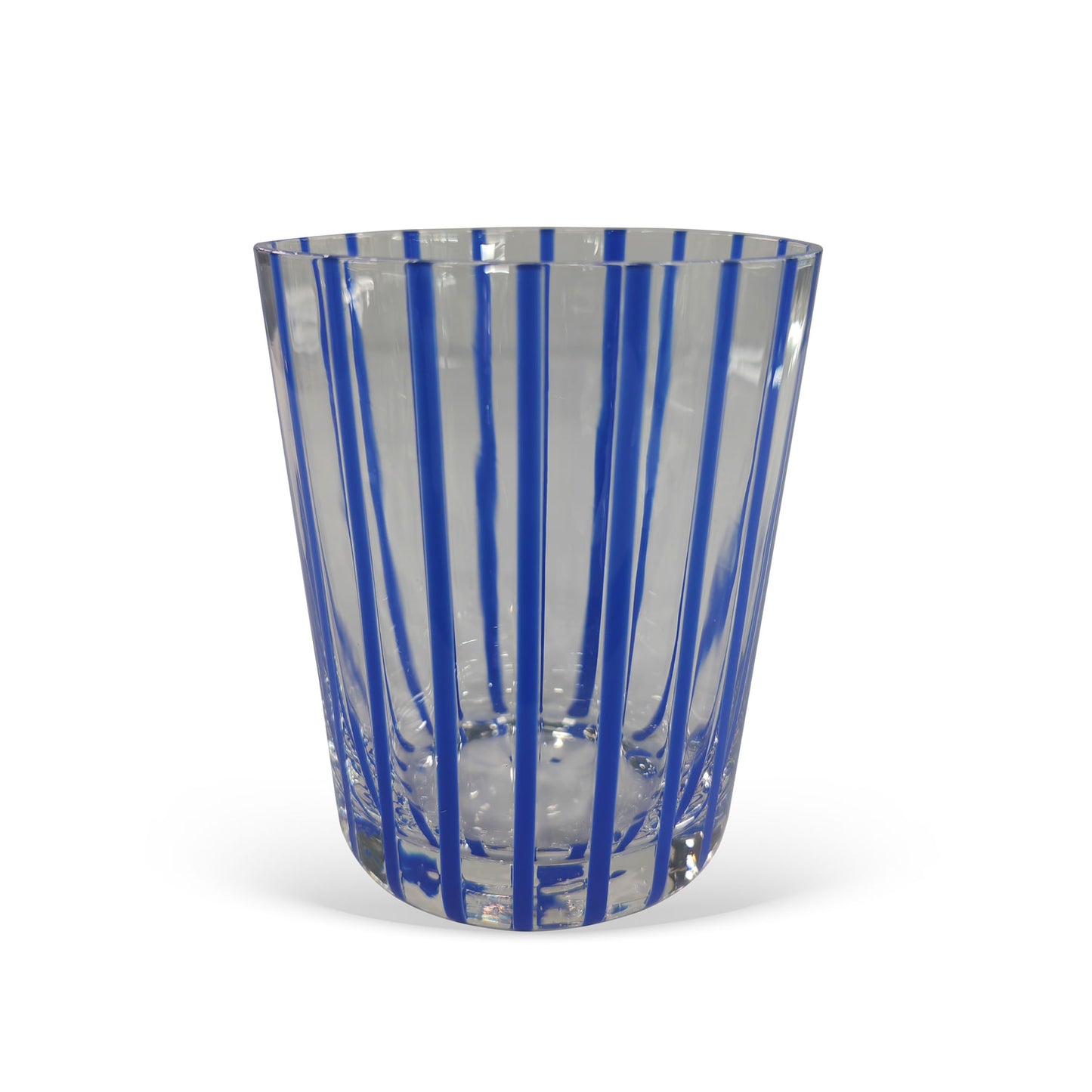 Conjunto de Copos Transparente com Listras Azul em Vidro 6pcs 340ml