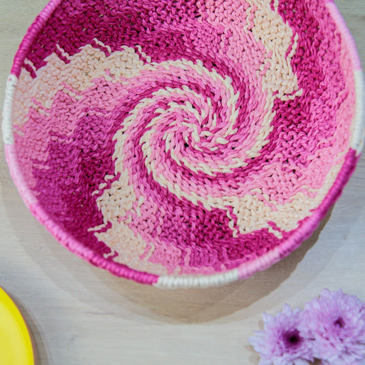 Cesta Decorativa Fibra de Papel (Rosa)