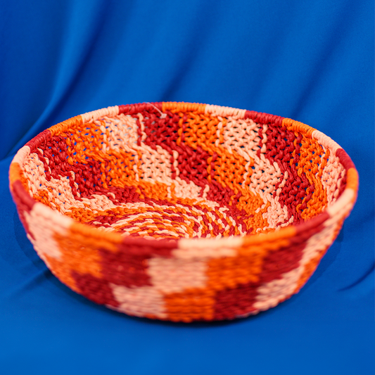 Cesta Decorativa Fibra de Papel (Laranja)