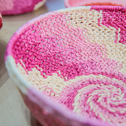 Cesta Decorativa Fibra de Papel (Rosa)