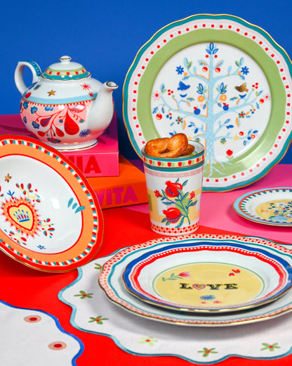 MAMMA MIA Copo c/pires romã porcelana