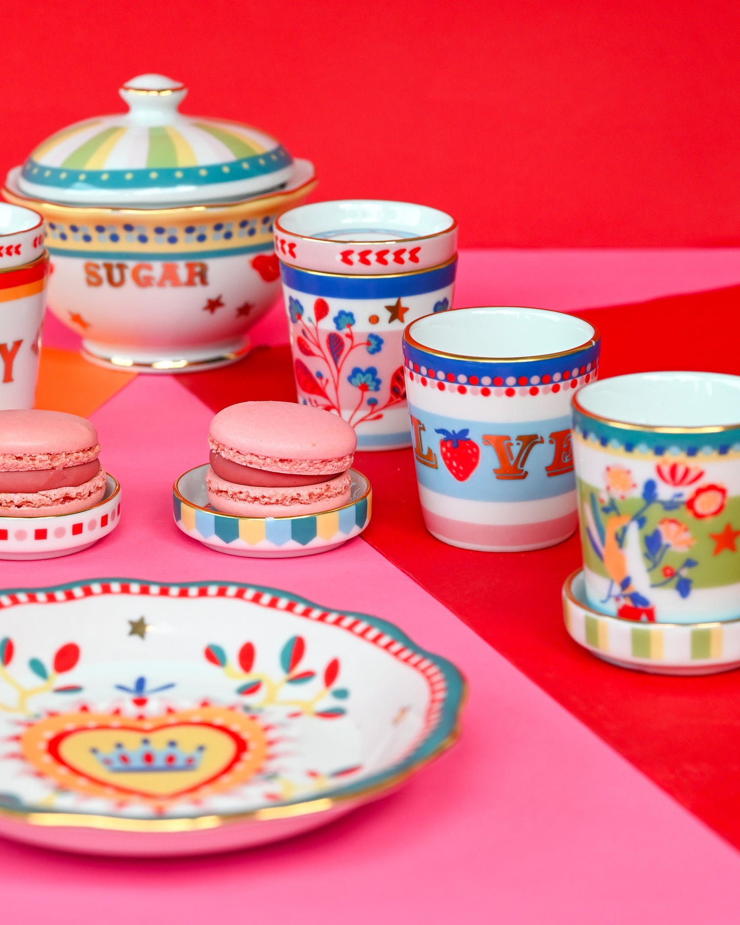 MAMMA MIA Mini copo c/ pires LOVE porcelana