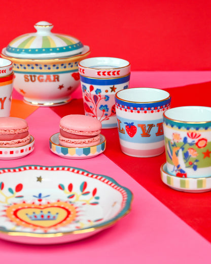 MAMMA MIA Mini copo c/ pires LOVE porcelana