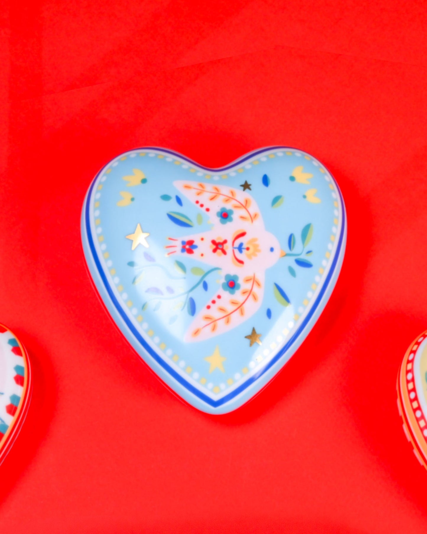 MAMMA MIA Coracao grande passaro porcelana