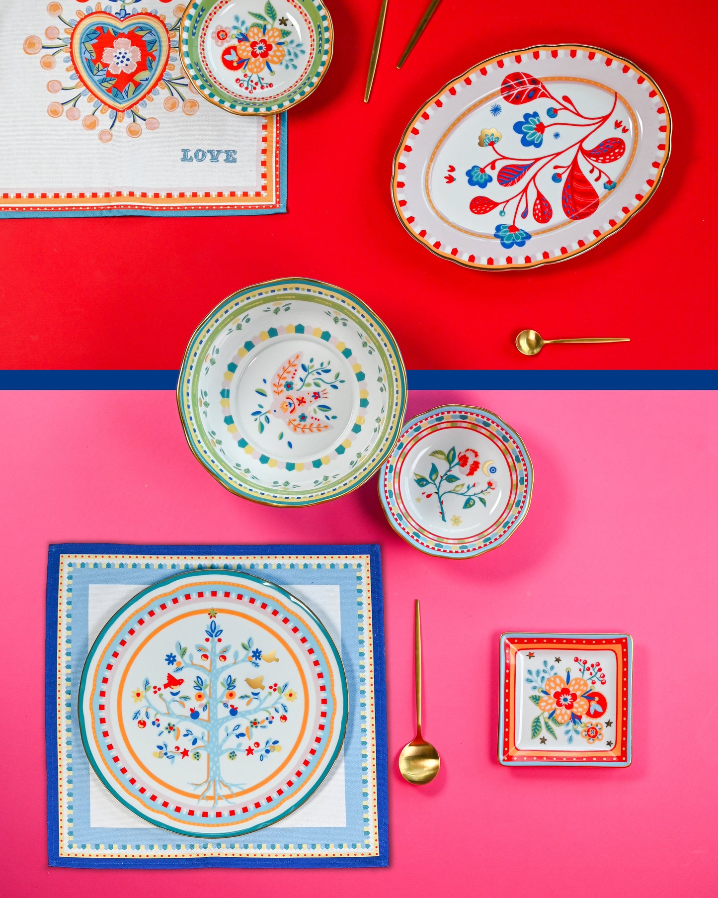 MAMMA MIA Porta objeto quadrado porcelana