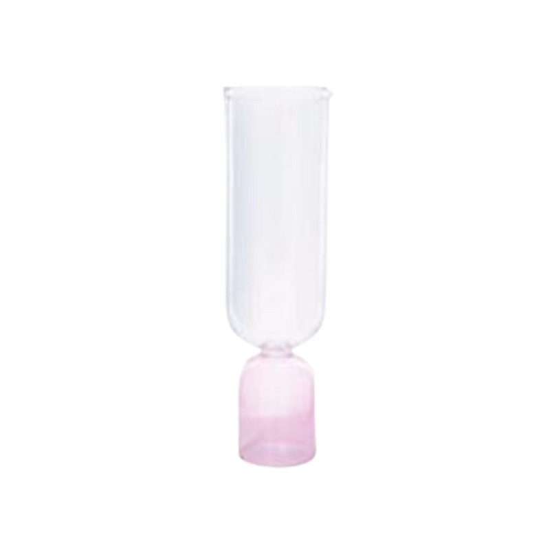 Vaso Tube Transparente e Rosa
