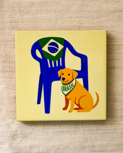 Mini Azulejo Decorativo Cachorro Caramelo