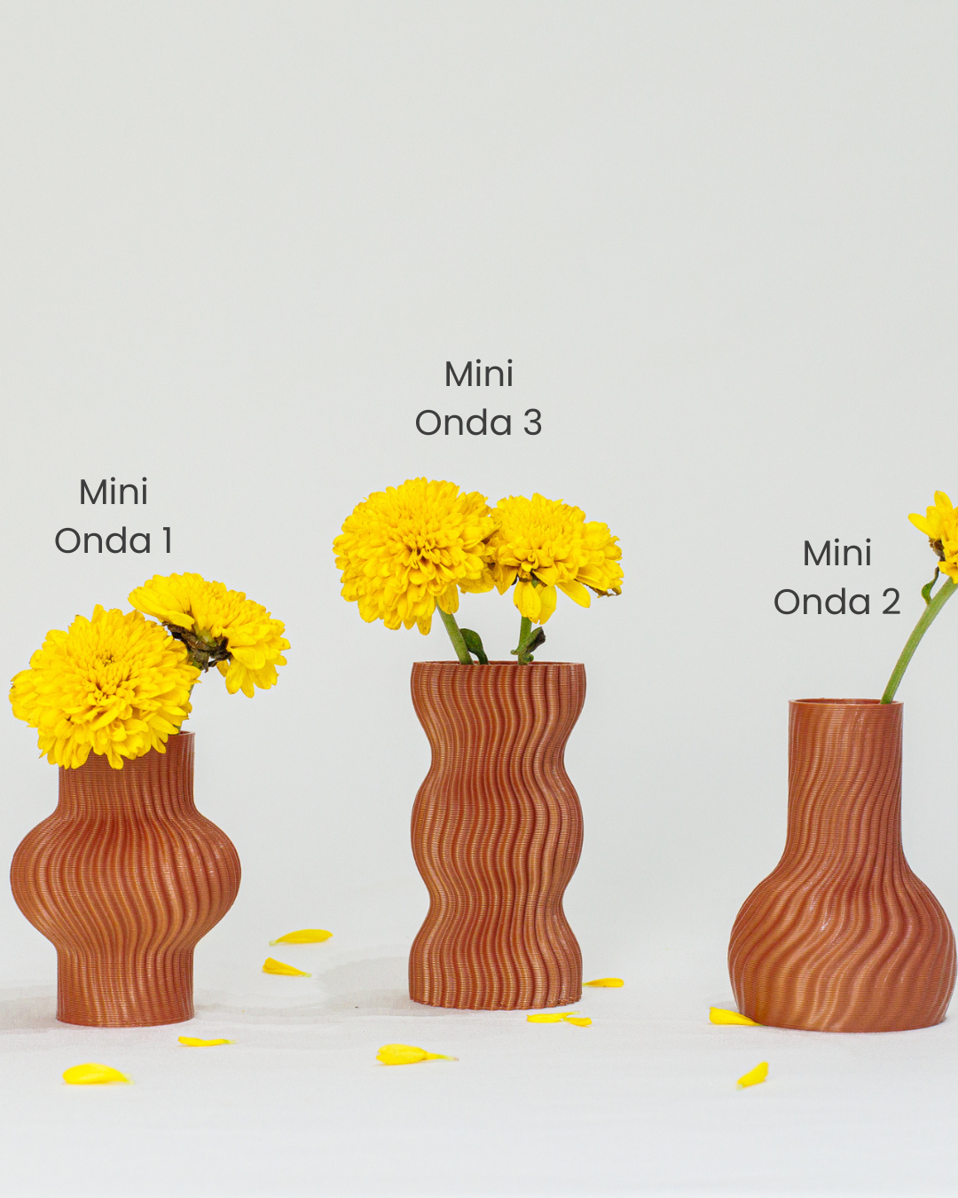Trio Mini Vasos Onda