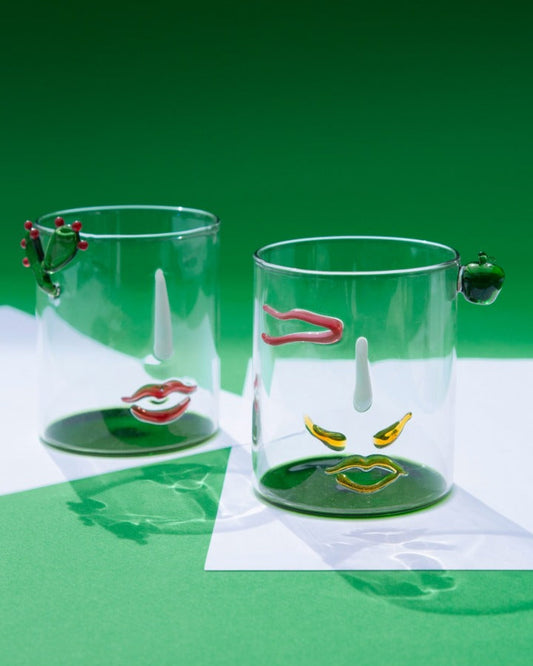 Dupla de Copo Verde em Vidro Romeo&Giulietta