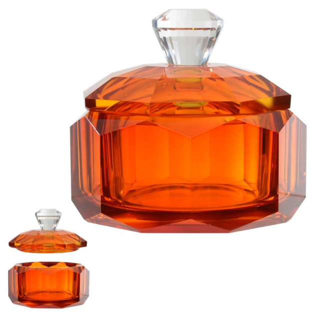 Caixa Decorativa Sunset em Cristal (Âmbar)