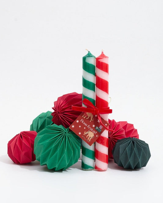 Dupla Vela Castiçal Candy Christmas