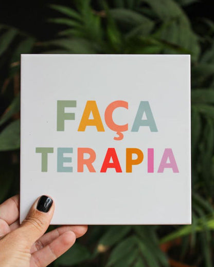 Azulejo decorativo 'faça terapia'