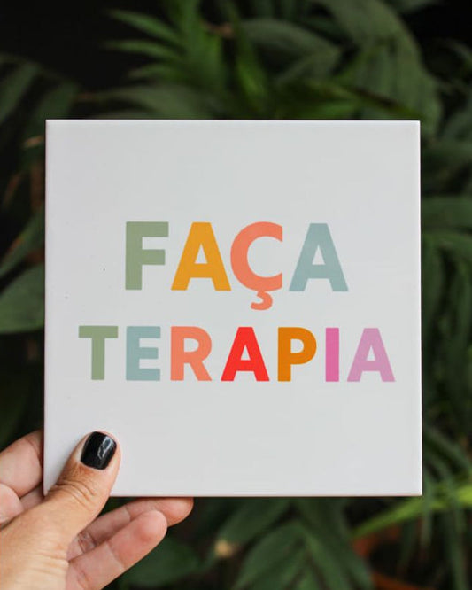 Azulejo decorativo 'faça terapia'
