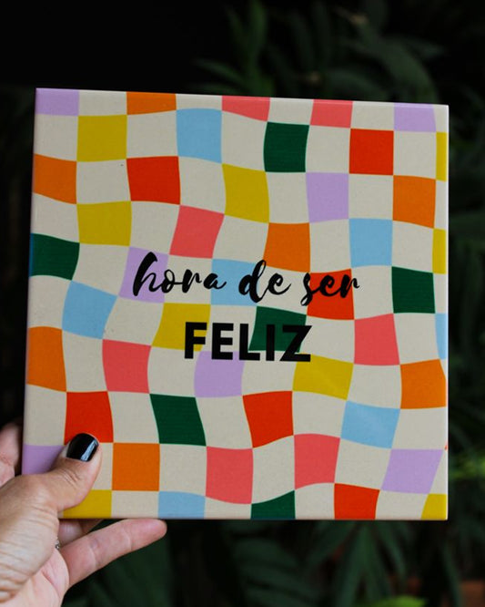 Azulejo decorativo 'hora de ser feliz'