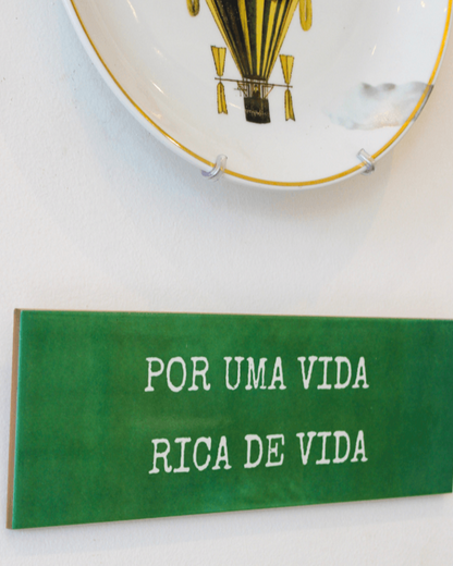 Azulejo decorativo 'por uma vida rica'