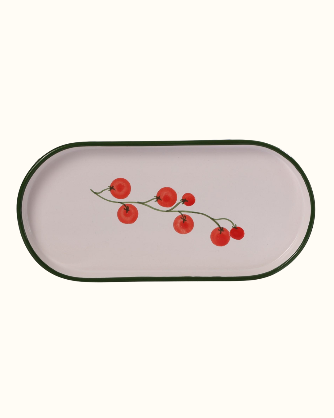 Bandeja oval tomate em cerâmica