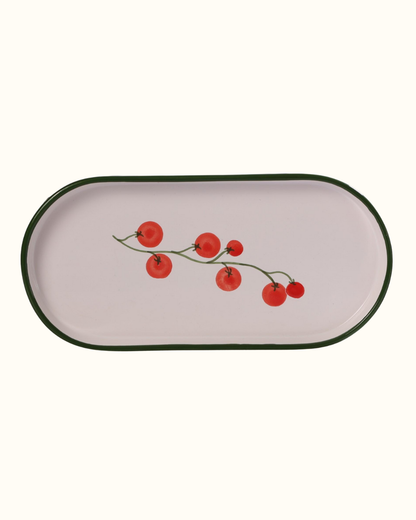 Bandeja oval tomate em cerâmica