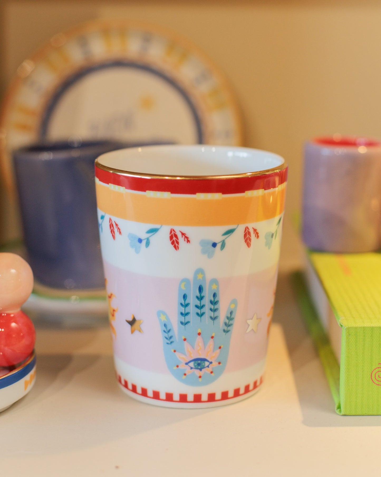 MAMMA MIA Copo c/pires mão porcelana