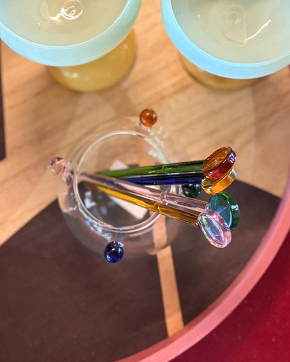 Conjunto de Mexedores para Drinks em Vidro Colorido