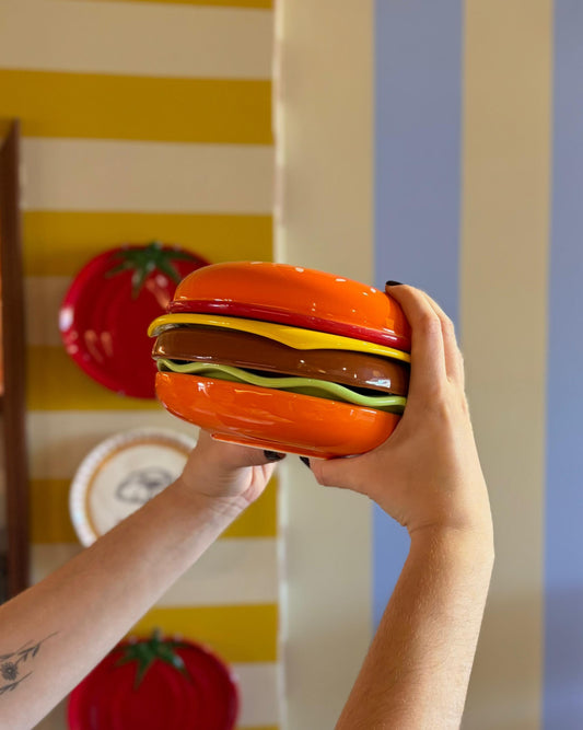 Conjunto de pratos hamburguer em cerâmica