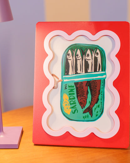Porta Retrato Sardine Vermelho em MDF