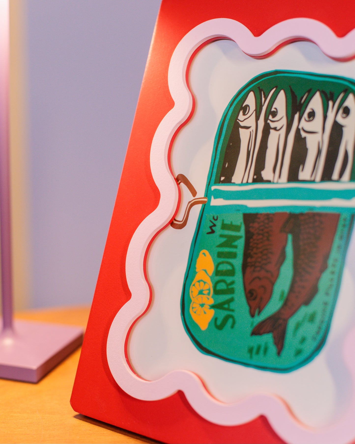 Porta Retrato Sardine Vermelho em MDF