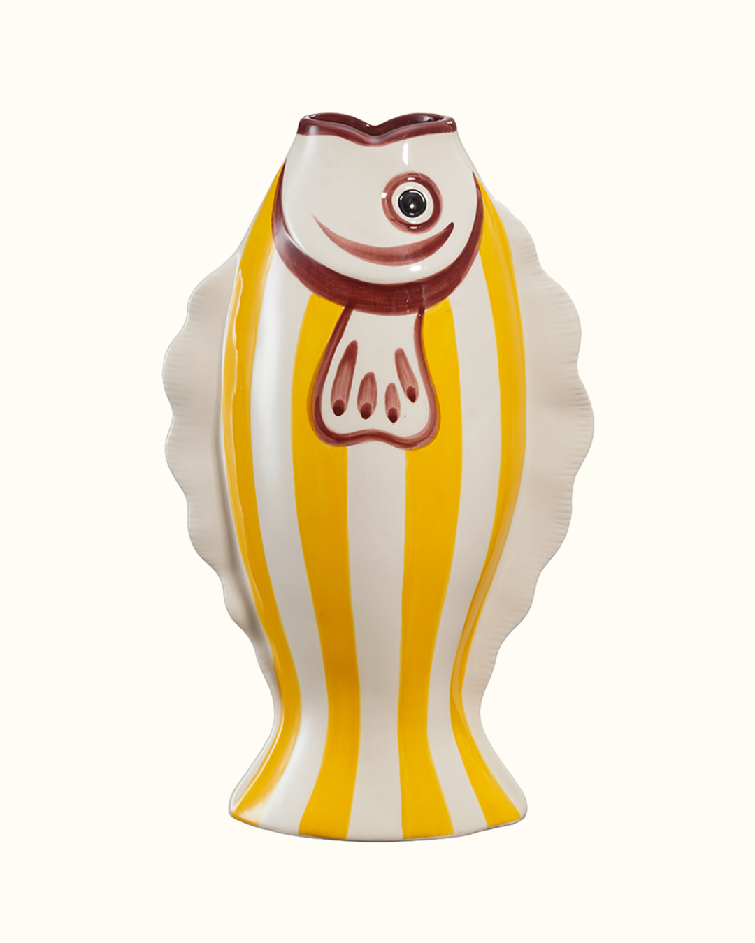 Vaso peixe amarelo em cerâmica